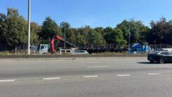 Gekantelde vrachtwagen E40 Loppem 2