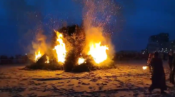 Kerstboomverbrading Oostduinkerke