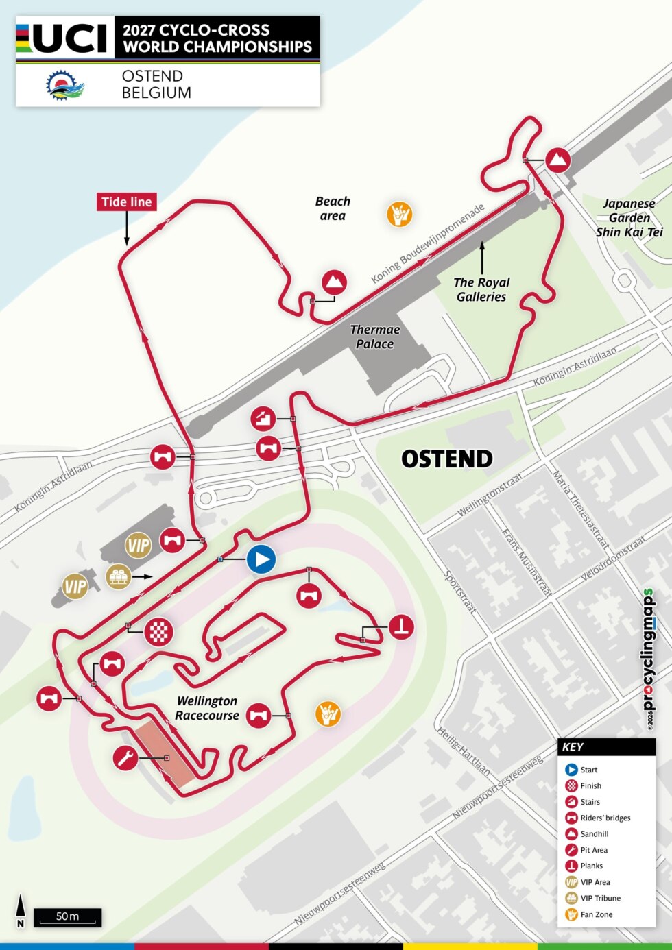 Parcours WK veldrijden Oostende 2026