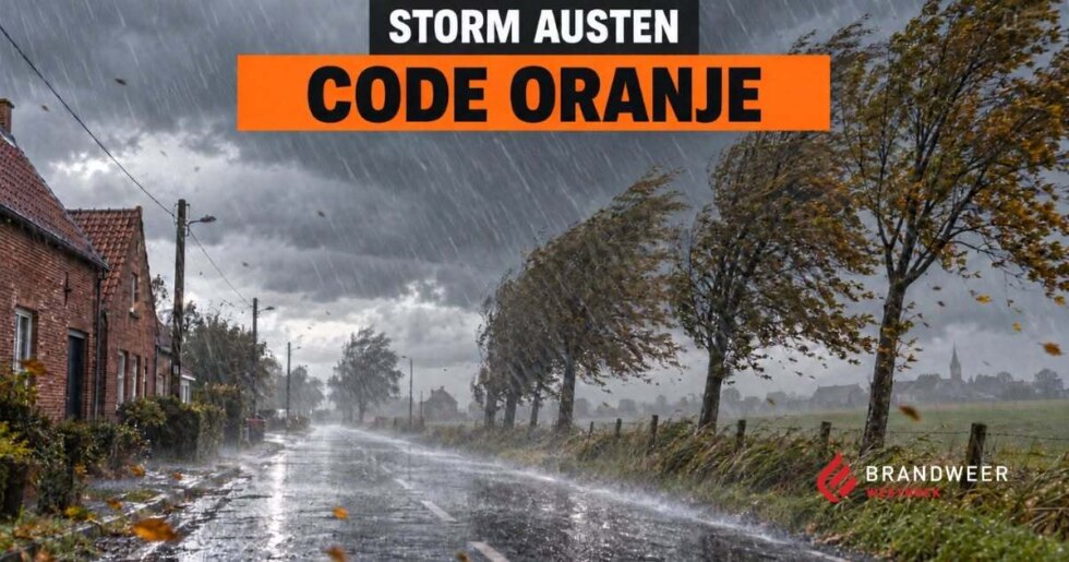 Storm austen Brandweer Westhoek