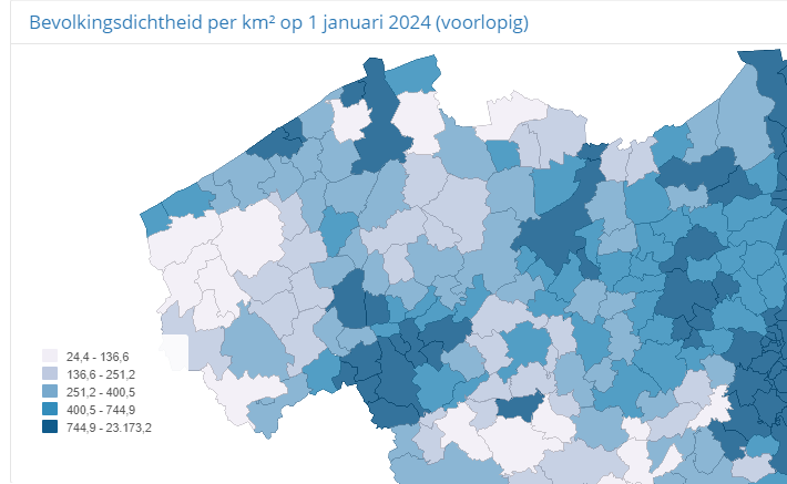 Vlaanderen telt meer dan 500 inwoners per vierkante… | Focus en WTV