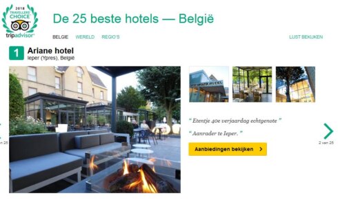 2018-01-25 00:00:00 - Hotel Ariane beste hotel van België