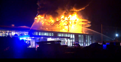 2020-09-14 00:00:00 - Brand in zwembad te maken met aanpassingswerken aan glijbaan