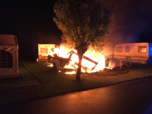 2019-05-28 00:00:00 - Lichtgewonde bij caravanbrand in Bredene