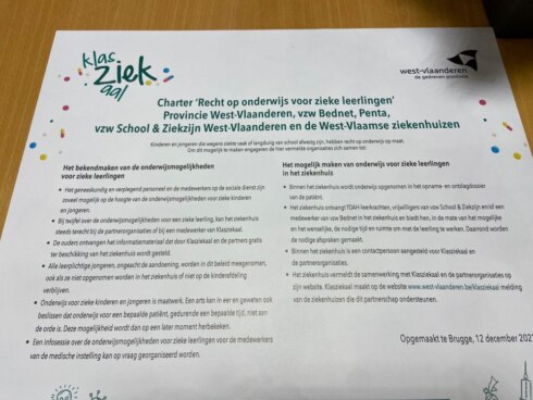 2022-12-12 00:00:00 - Charter ‘Onderwijs voor zieke leerlingen’ ondertekend