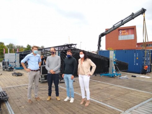 2020-09-23 00:00:00 - Opbouw coronaproof evenementenplein Kortrijk gestart