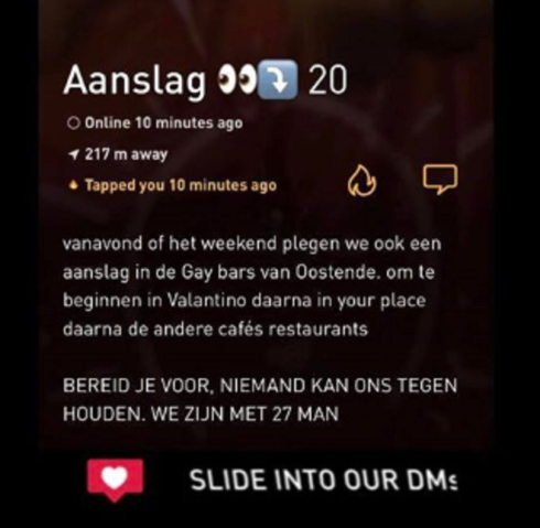 2019-03-20 00:00:00 - Homobars bedreigd met aanslag. Parket onderzoekt.