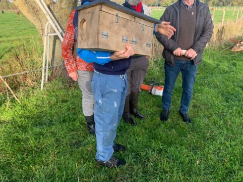 2022-10-19 00:00:00 - Jongeren De Zande plaatsen nestkastjes voor steenuilen