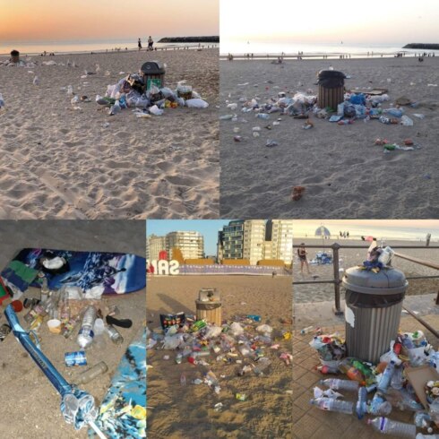 2019-06-30 00:00:00 - Veel vuilnis op strand Oostende na hittegolf