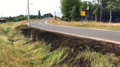 2018-07-04 00:00:00 - Kurkdroog: bermbrand in Waregem
