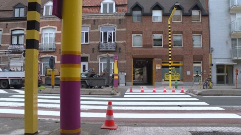 2018-08-28 00:00:00 - Test met veiliger zebrapad in Brugge